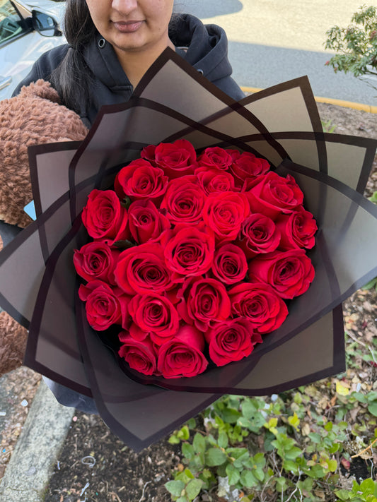 24 Red Roses Bouquet in Surrey | Luxury Rose Gift