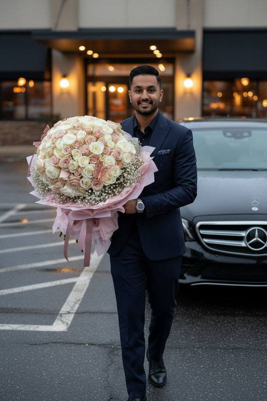 150 Roses Dome Bouquet with Baby’s Breath