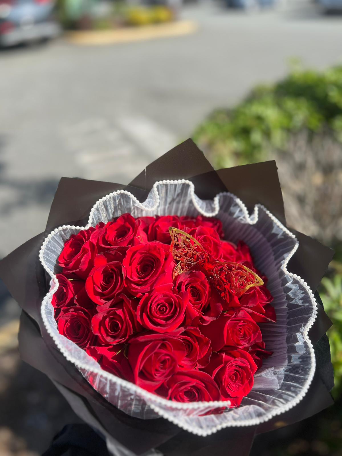 24 Red Roses Bouquet in Surrey | Luxury Rose Gift