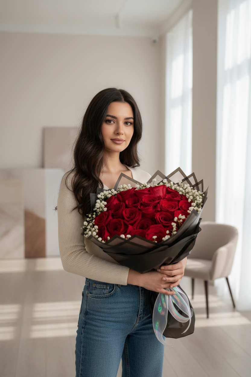 24 Red Roses Bouquet in Surrey | Luxury Rose Gift