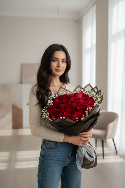 24 Red Roses Bouquet in Surrey | Luxury Rose Gift