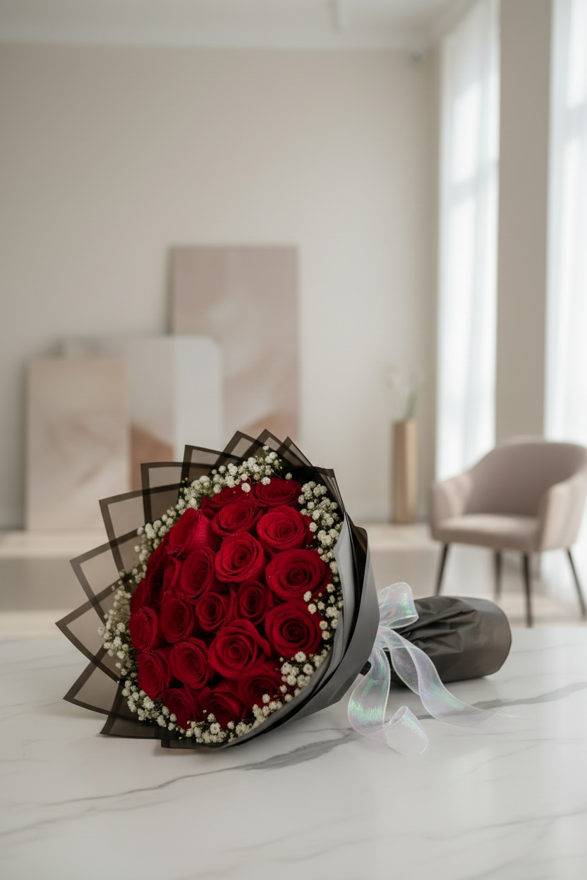 24 Red Roses Bouquet in Surrey | Luxury Rose Gift